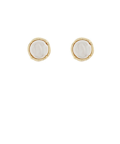Coin Pearl Stud Earrings