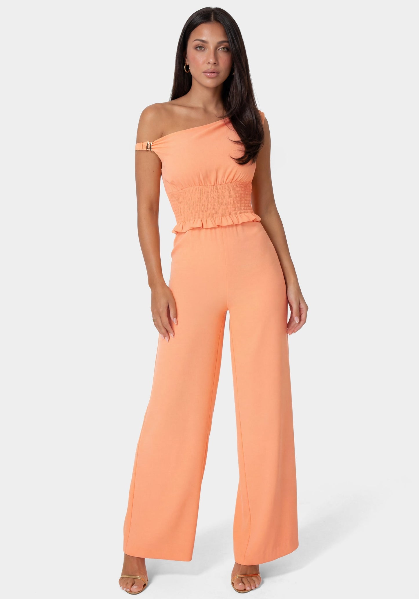 Off Shoulder Wide Leg Jumpsuit