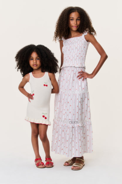 Tween Cherry Stripe Colina Skirt