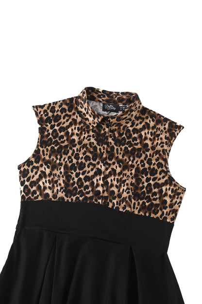 Lisa Retro Leopard Print Shirt Dress