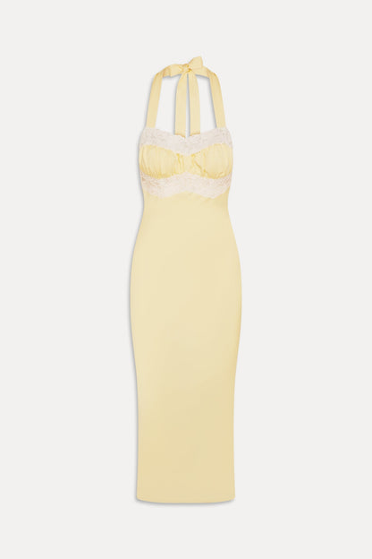 Darcy Satin Midi Dress - Whipped Butter