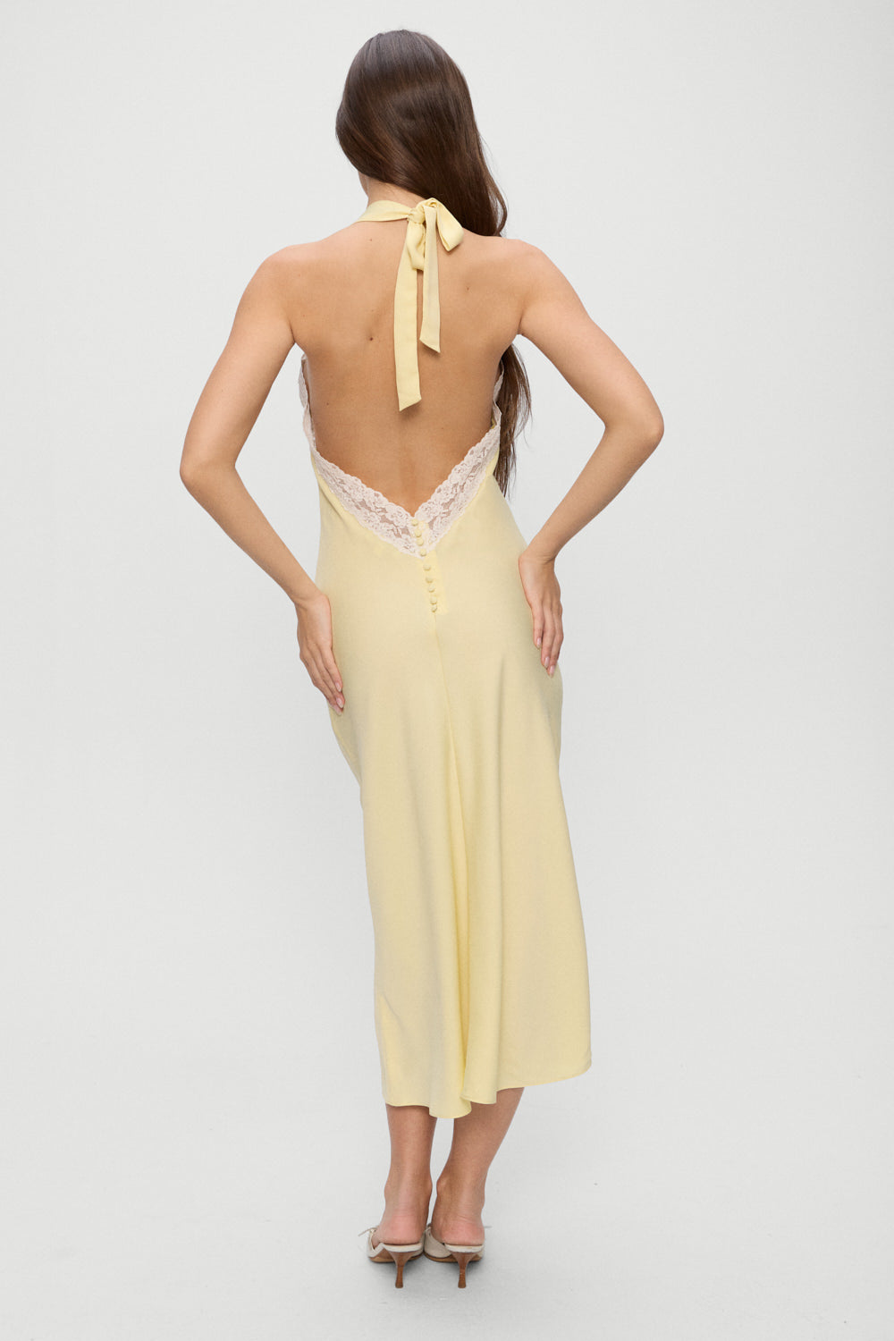 Darcy Satin Midi Dress - Whipped Butter