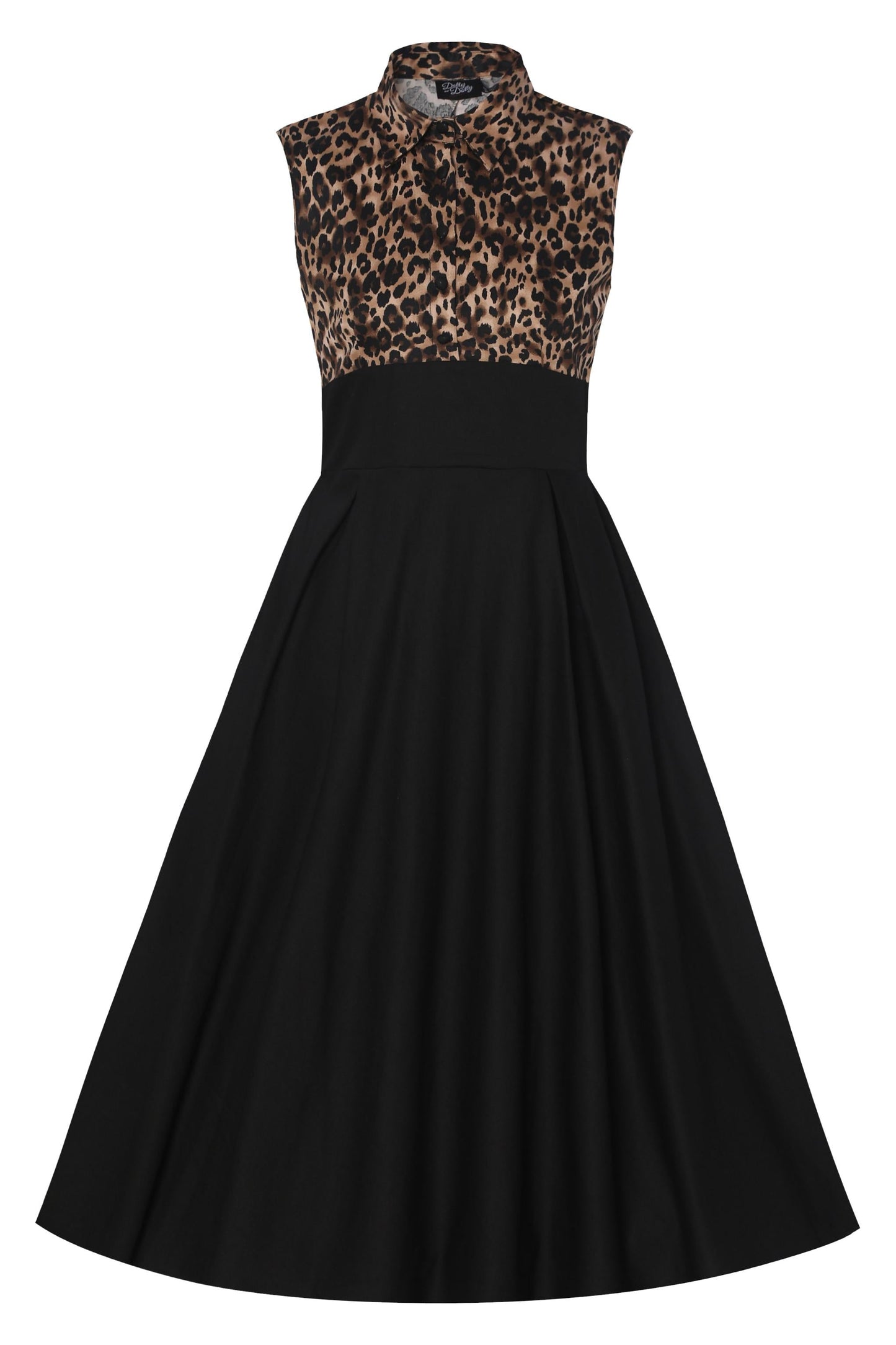 Lisa Retro Leopard Print Shirt Dress