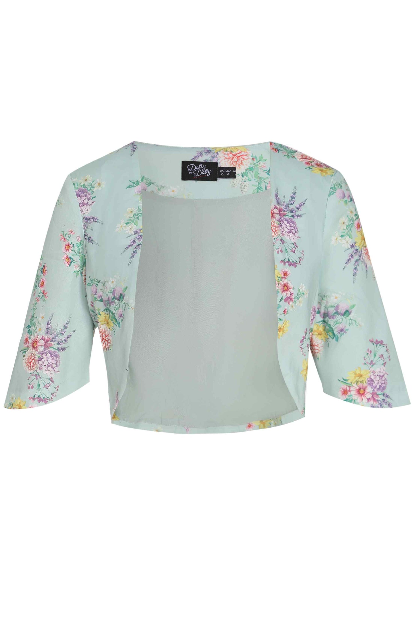 Lisette Pastel Floral Bolero Jacket in Light Green