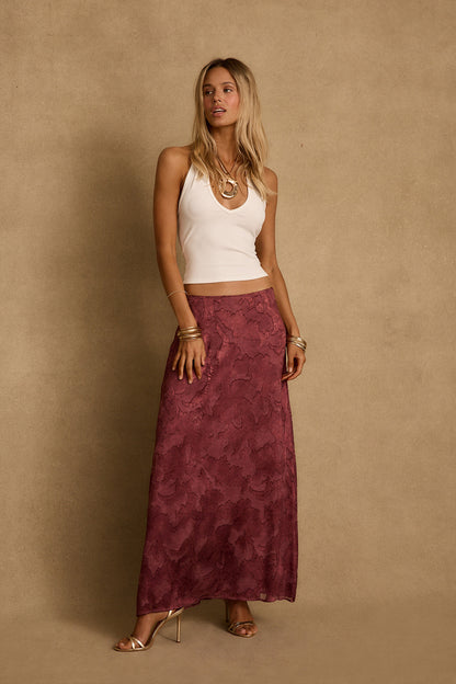 Waverly Mulberry Maxi Skirt