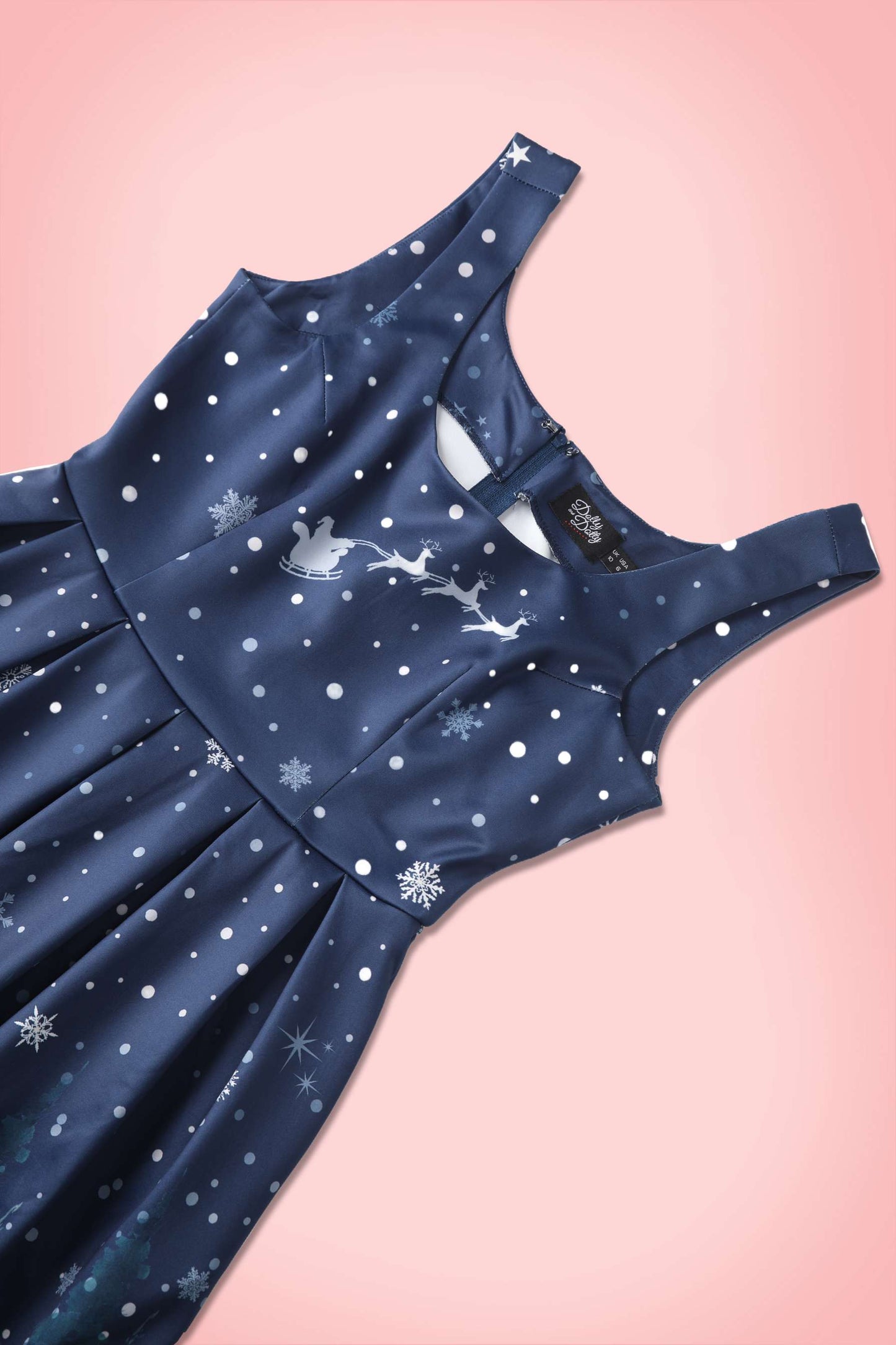 Amanda Christmas Eve Flared Dress In Blue