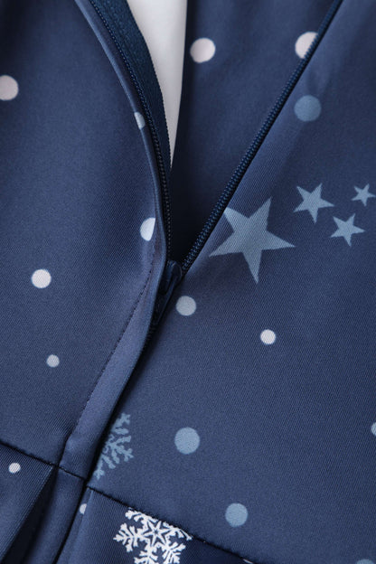 Amanda Christmas Eve Flared Dress In Blue