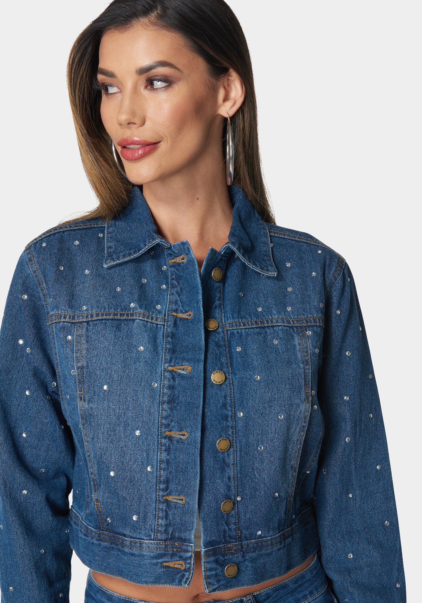 Denim Jacket With Rhinestones