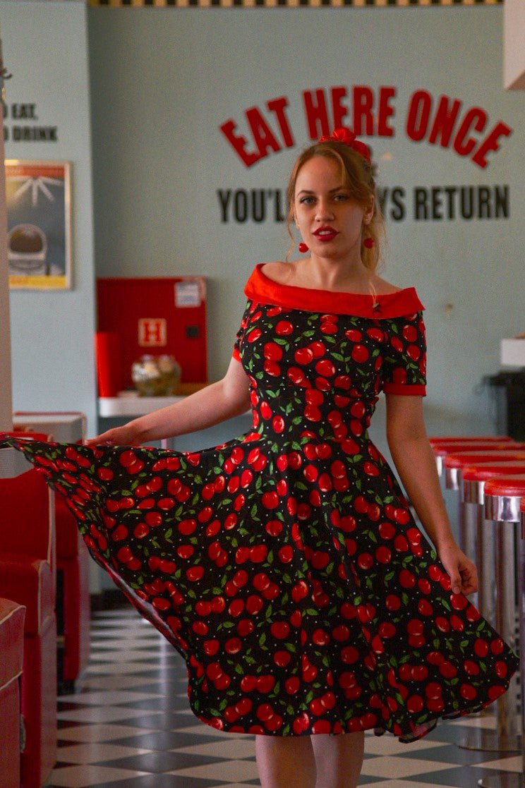 Darlene Cute Cherry Swing Dress