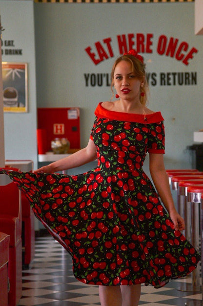 Darlene Cute Cherry Swing Dress