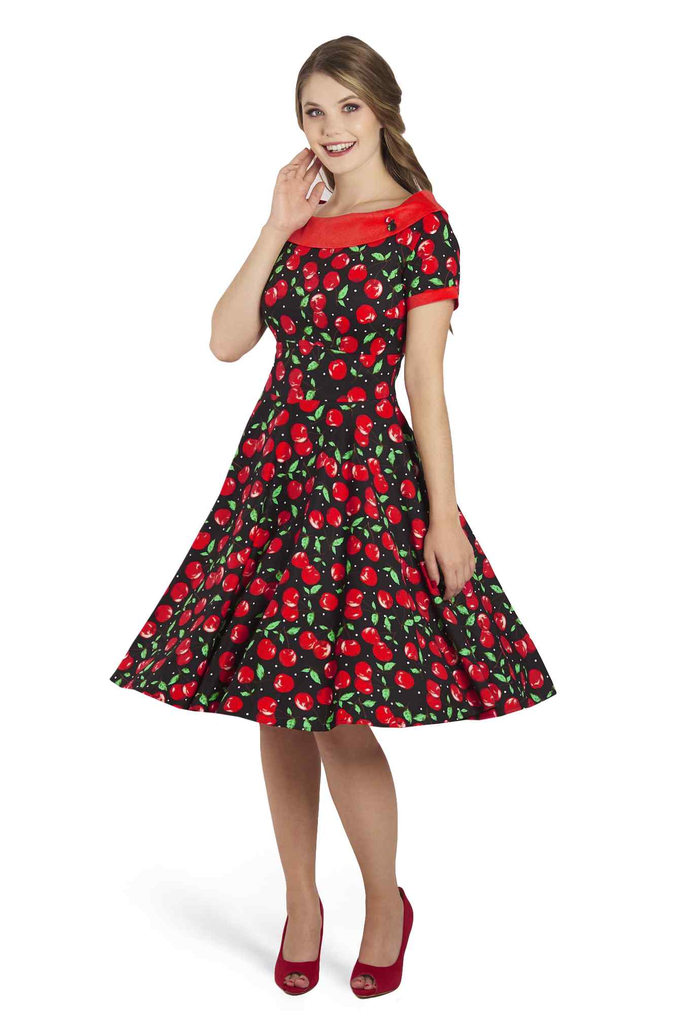 Darlene Cute Cherry Swing Dress