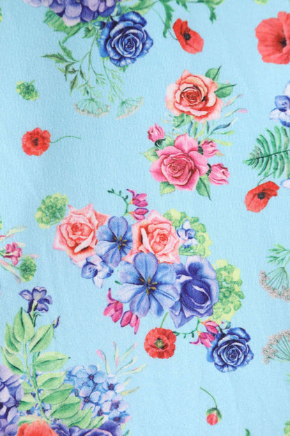 Brenda Light Blue Hydrangea Dress
