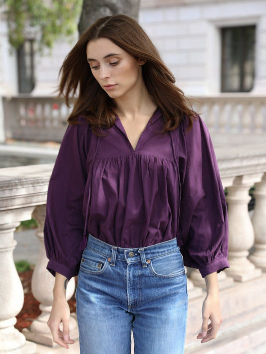Charlie Top in Plum Organic Cotton