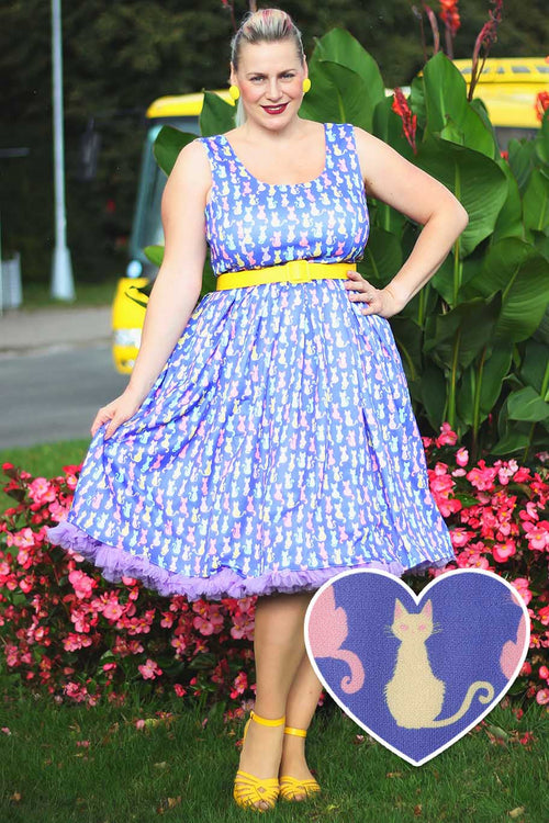 Amanda Multicoloured Cat Swing Dress