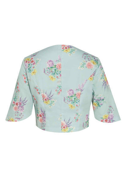 Lisette Pastel Floral Bolero Jacket in Light Green