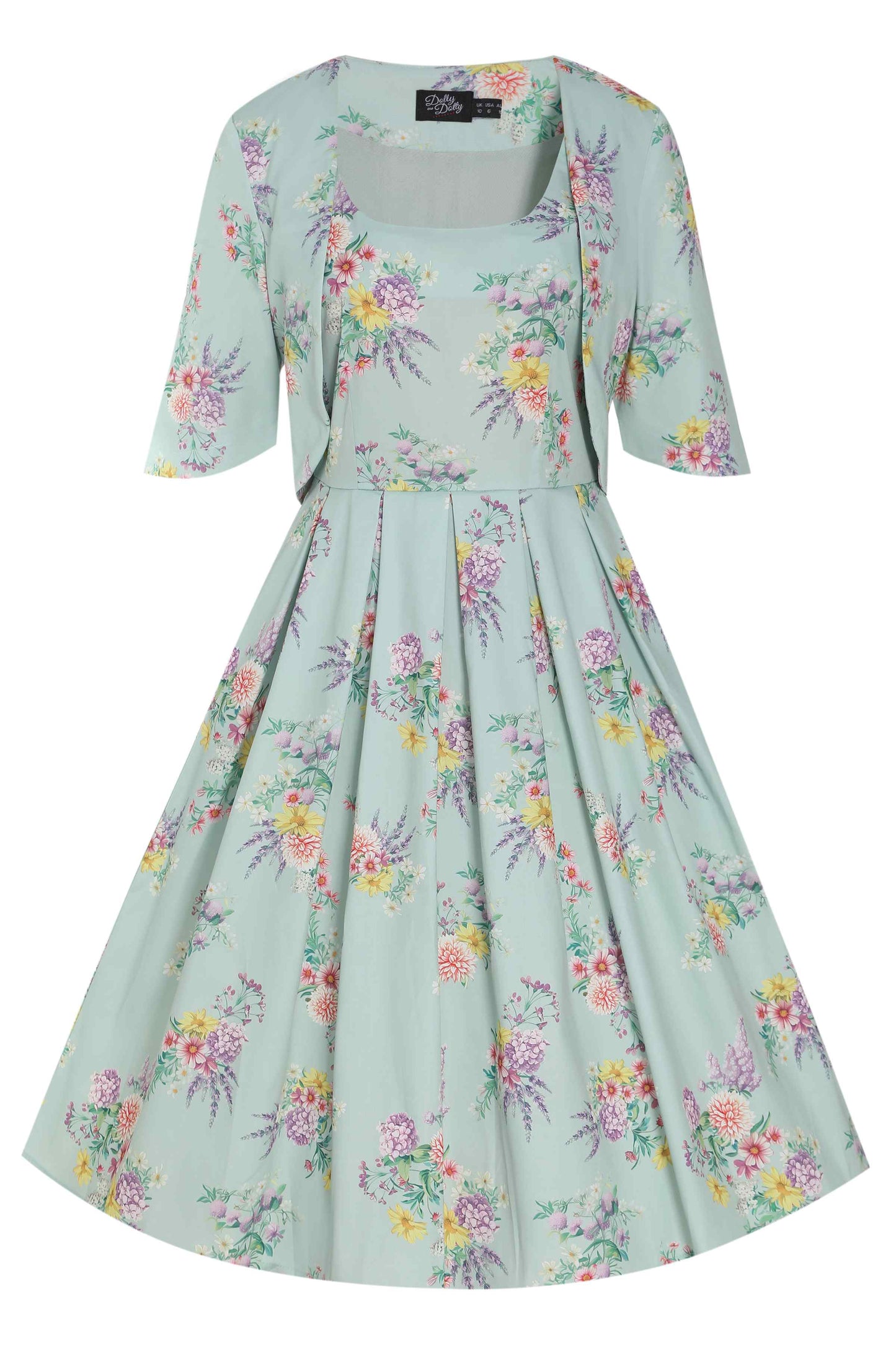 Lisette Pastel Floral Bolero Jacket in Light Green