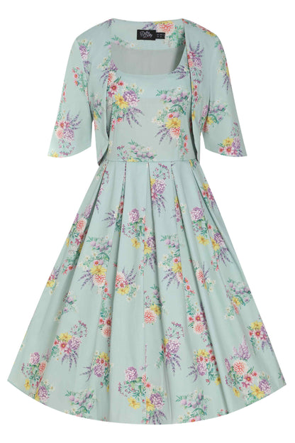 Lisette Pastel Floral Bolero Jacket in Light Green